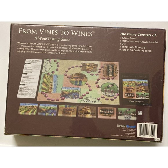 From Vines To Wines Board Game Adult Learning Wine Tasting Game Urban Trend - Picture 2 of 2